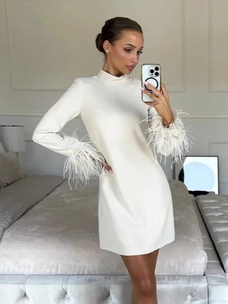 Long Sleeve Mini Shirt Dress For Women White 2022 Spring PU Leather Patchwork Plaid Dresses