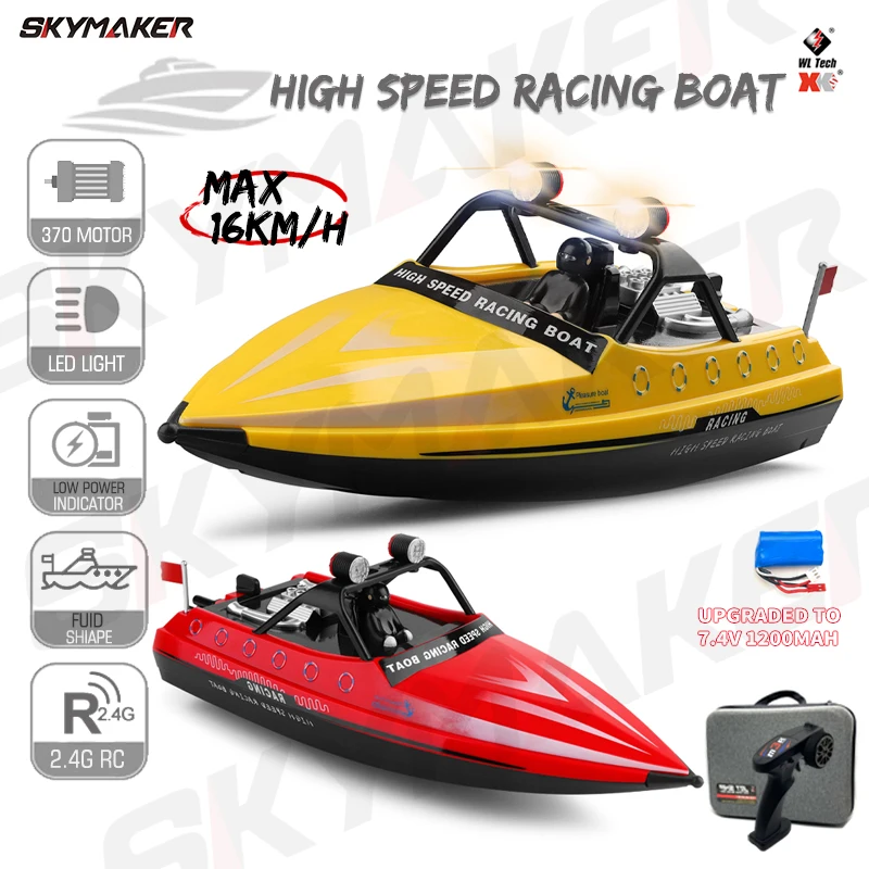Wltoys Boat WL917 Mini RC Jet Boat with Remote Control Water Jet Thruster 2.4G Electric Racing Toy for Children remote control boat