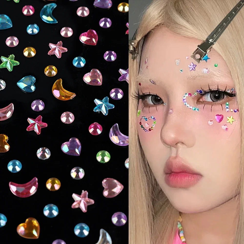 Makeup Rhinestone Stickers Love Diamond Face Art Children's Temporary Tattoo Tools