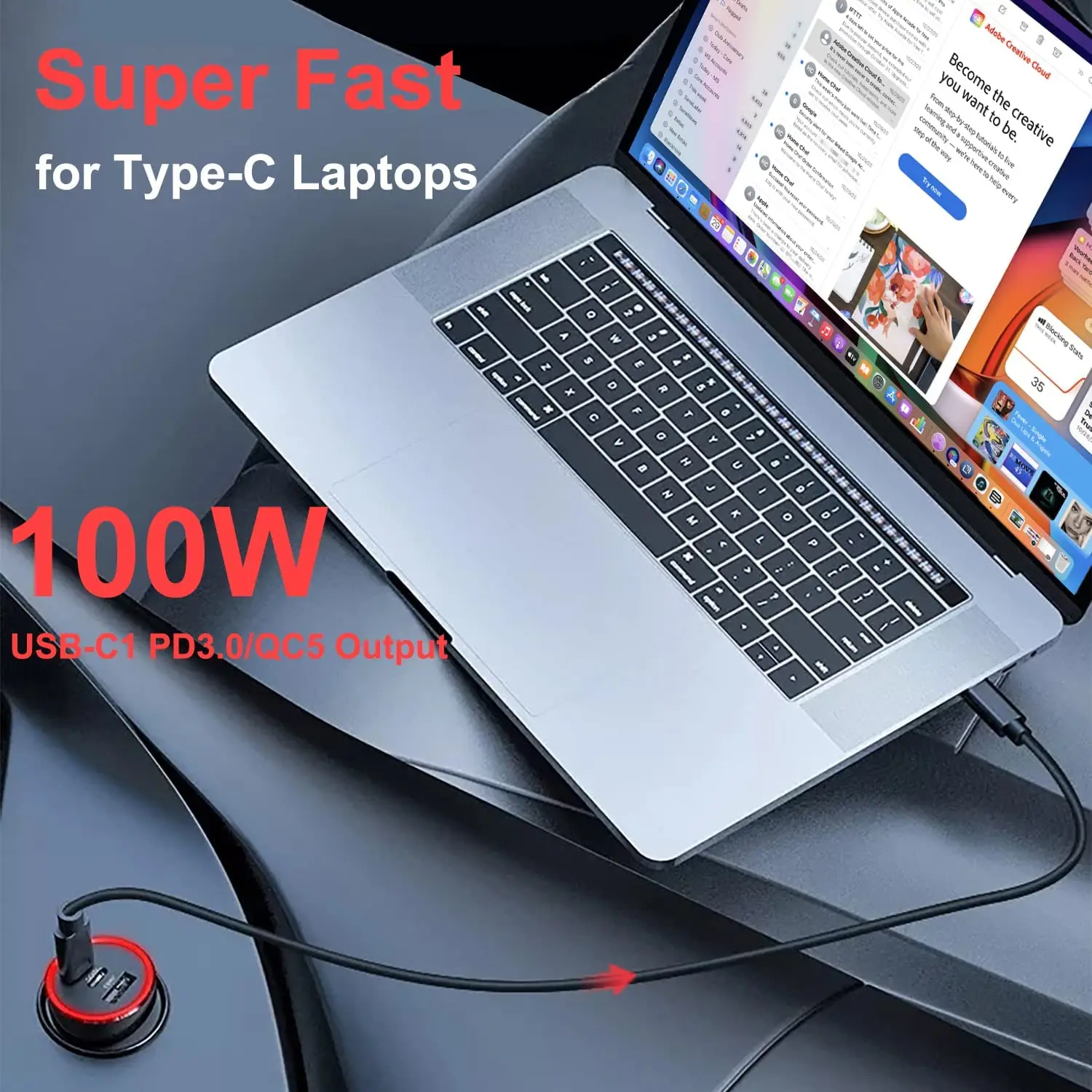 WOTOBEUS – chargeur de voiture USB C 165W, adaptateur de charge Super  rapide PD3.1 140W, PD3.0 100W PPS45W QC5 PD35W 30W pour MacBook Pro 16 S22  - AliExpress