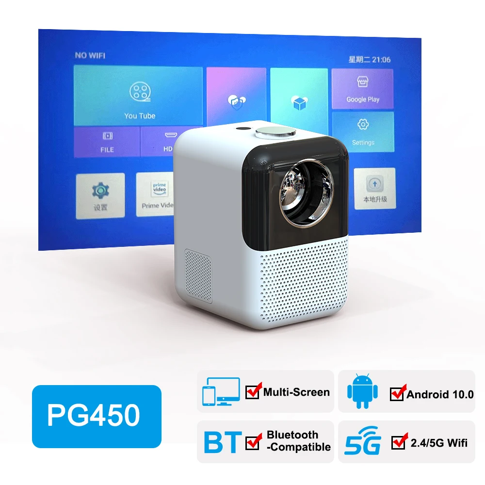 Comprar Mini proyector P10 1080P 4K 2,4G Wi-Fi compatible con Bluetooth proyector  portátil de vídeo para cine en casa