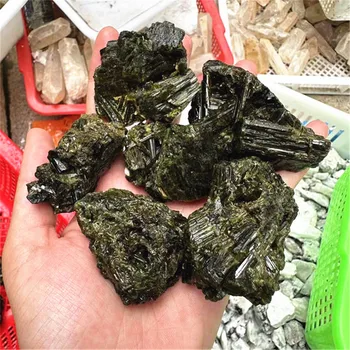 장식용 천연 토르말린 원석 클러스터, 저렴한 미네랄 스톤, 거친 원석, 천연 녹색, 신상
