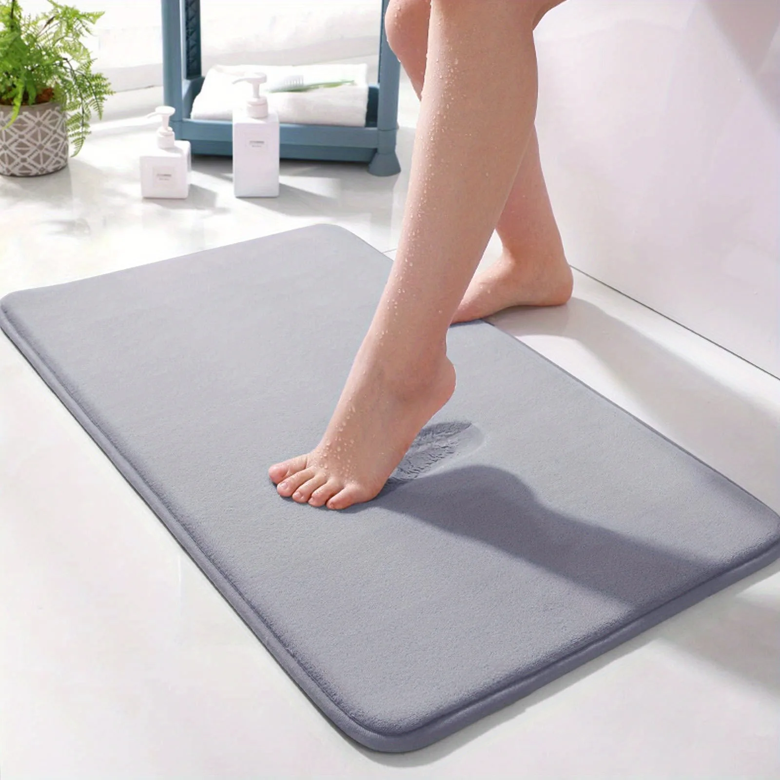 Luxurious Non-slip Memory Foam Bathroom Mat – Ultra Absorbent Soft Bath Rug and Stylish Decor