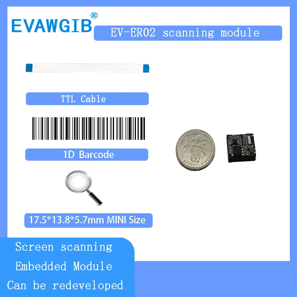 Million Pixels 1D 2D BarCode Reader QR Code Embedded Scanner Module Embedded Barcode Scanner Engine Module USB/TTL/232 barcode scanner