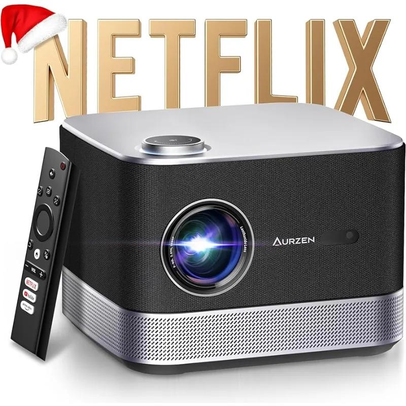 

All-in-One Projector 4K, Smart Projector with WiFi and Bluetooth, 3D Dolby Audio & 36W Speakers, AI Auto Focus & Keystone