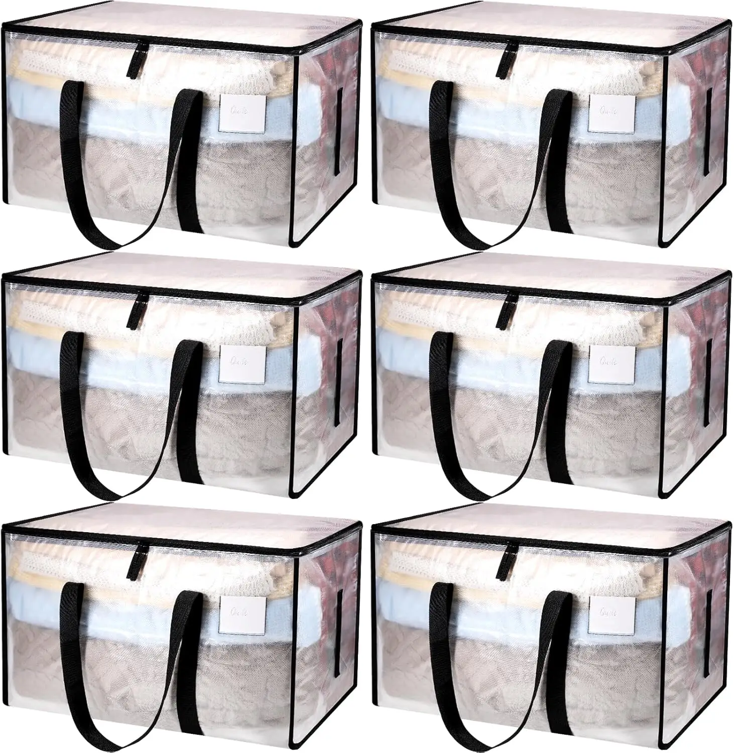 Large Clothes Storage Bags with Lids Clear Moving Bags Heavy Duty Moving Totes Packing Bags with Zips for Moving Clothes 2