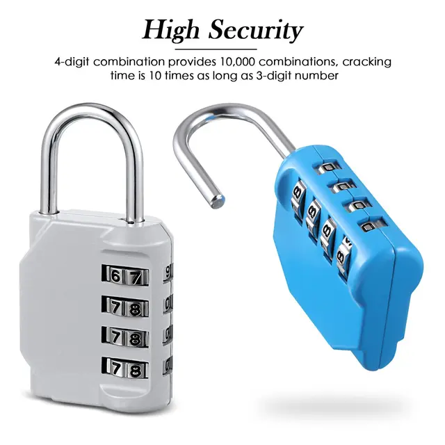 Combination Lock Resettable 4 Digit Padlock with Combination Waterproof and Heavy Duty Combination Padlock Outdoor for School ﻿ 2