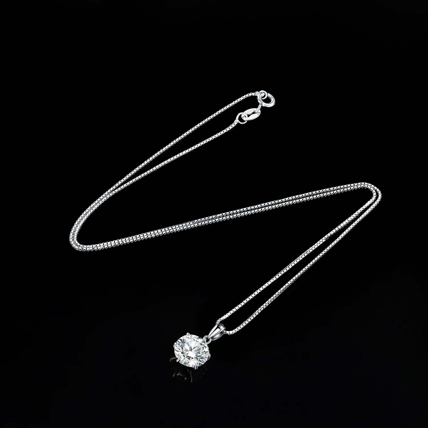 Moissanite Pendant Necklace JewelryPalace D Color 1ct 1.5ct 2ct 3ct Round 925 Sterling Silver For Woman No Chain