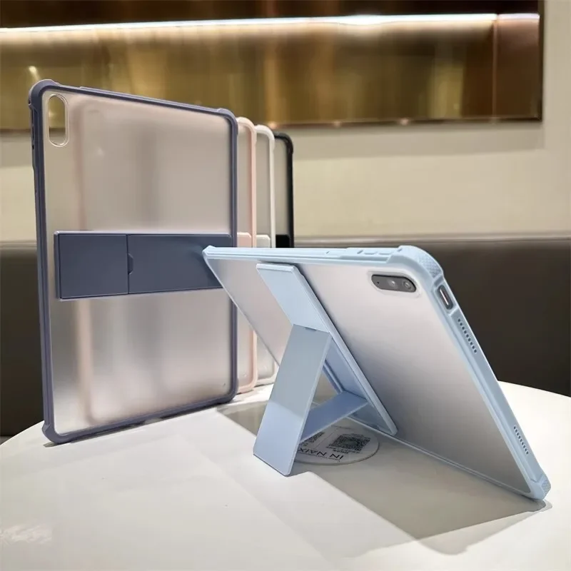 Sleek Matte Clear Tablet Case with PC Bracket - Scratch-Resistant Back Cover