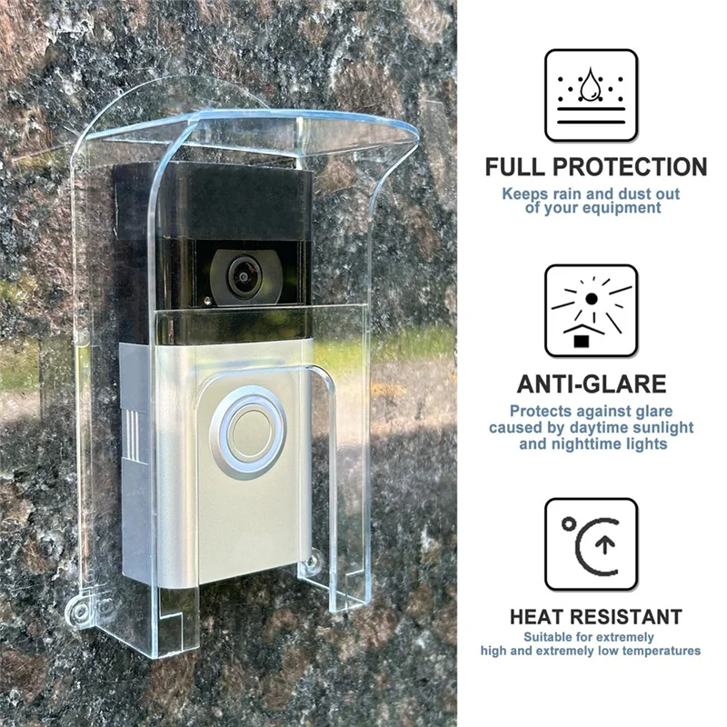 Transparent Plastic Doorbell Rain Cover Waterproof Protector Shield for Ring Models Video Doorbells