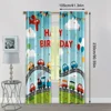 2pcs, Curtain Cartoon car train colorful Versatile Polyester,Without Electricity Birthday Party Perfect for Classroom decoration 4