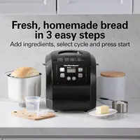 Beach Bread Maker Machine, Digital, Programmable, 12 Settings + Gluten Free, Dishwasher Safe Pan + Kneading Paddle, 2 l 2