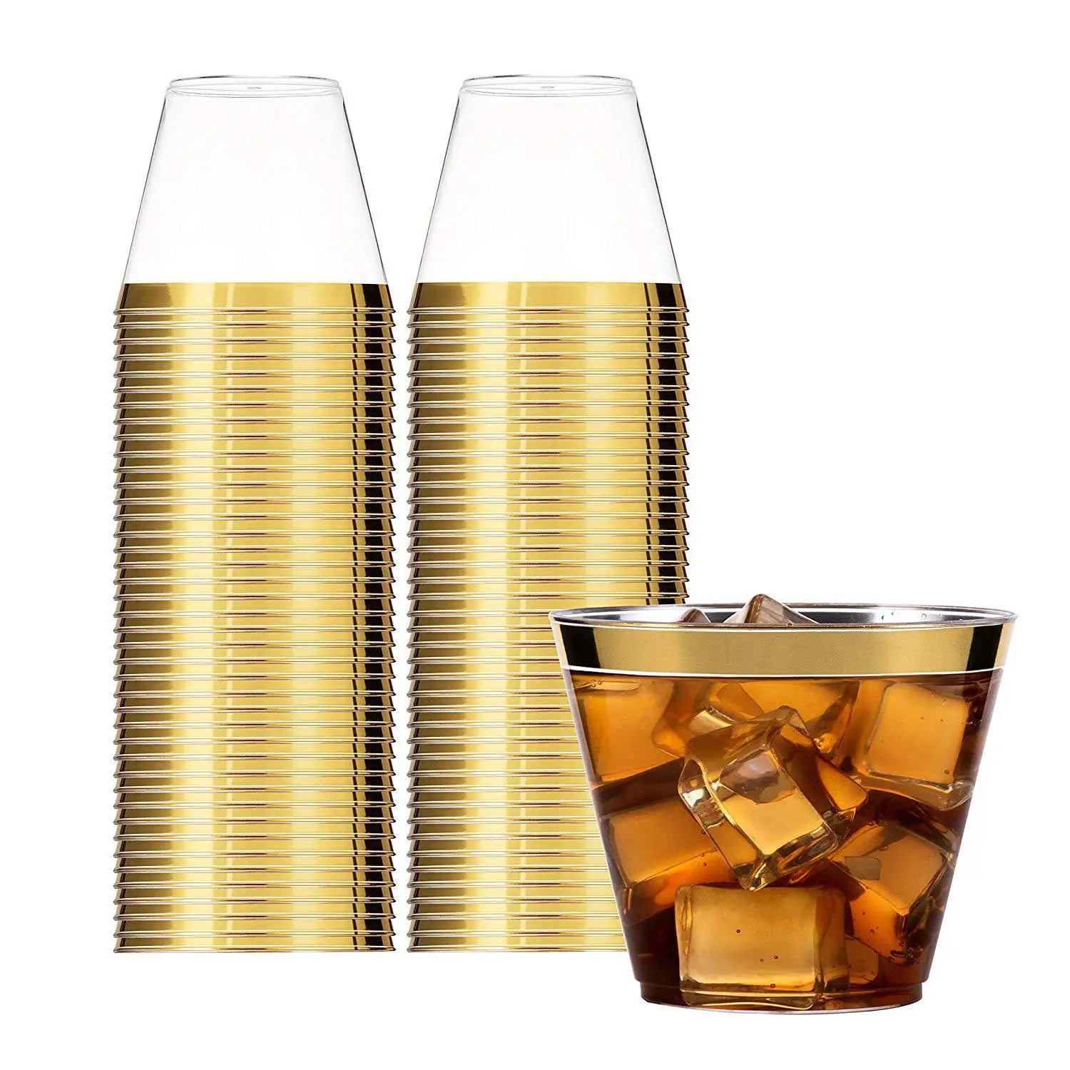 Gold Party Disposable Tableware Set Plastic Plate Cup Paper Kid Adult Birthday Wedding Bachelorette Party Decoration Baby Shower