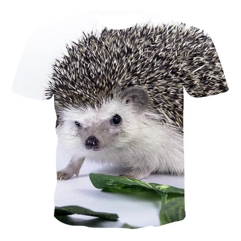 Hedgehog 3D Print Short Sleeve T Shirt Summer Streetwear