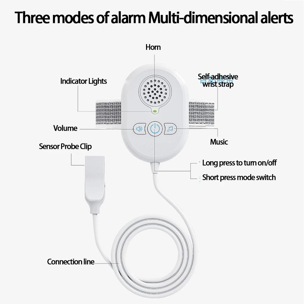 USB Bedwetting Alarm for Kids Adults Rechargeable Pee Alarm with Sounds and Vibration Bedwetting Sensor