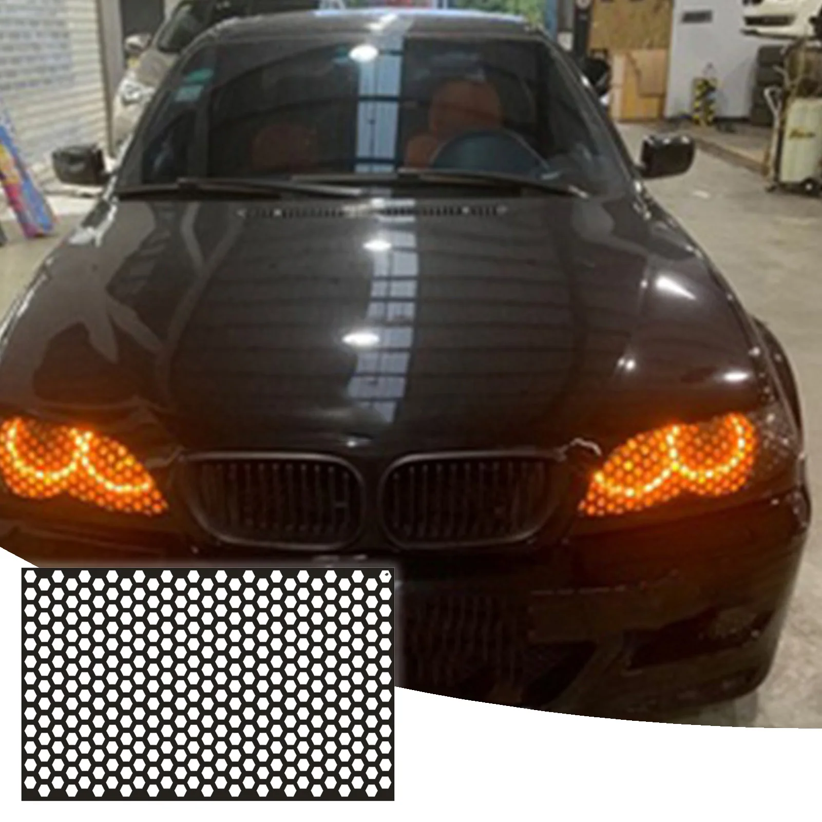 Car Rear Tail Light Lamp Stickers Honeycomb Type Auto Decal Fog Light Smoke Film Decoration Wrap Decal Car Exterior Accessories