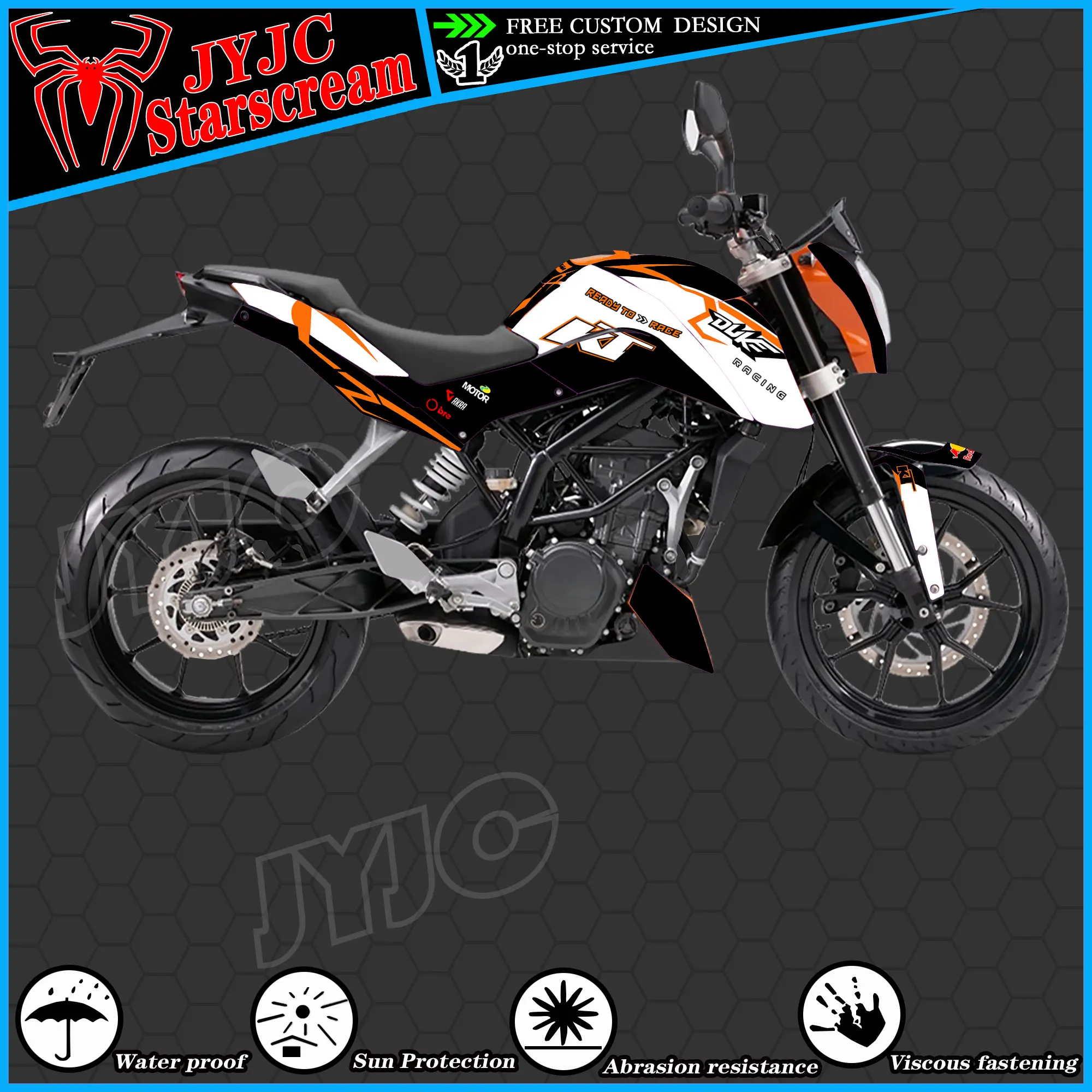 Graphic Kit for KTM 2011 2012 2013 2014 2015 2016 DUKE 125 200 250 Motorcycle Decal Stickers fktmp082bk motorcycle windshield for duke 125 for duke125 200 390 2013 2014