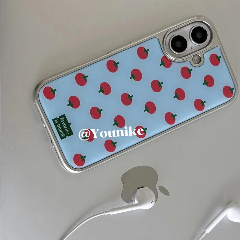 Korean Full Screen Totatoes Summer Blue Phone Case - Y2K Inspired Cover