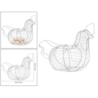 White Iron Art Eggs Storage Basket Chicken Shaped Egg Holder Household Vegetables Fruit Container Organizer Rack Basket 2