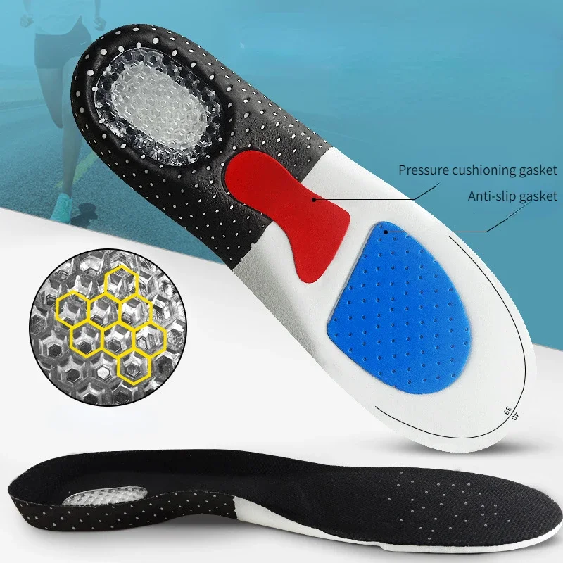 Cuttable Silicone Insoles for Shoe Men Women Orthotic Arch Support Sport Shoe Pad Soft Running Insert Cushion Memory Foam Insole, shoe insoles,orthopedic insoles