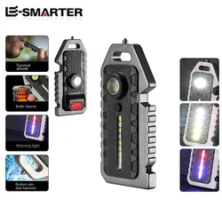 Mini LED Keychain Flashlight with Self - Defense Whistle - Multifunctional & Portable, Rechargeable (W5136)