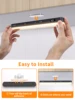 WILLED Motion Sensor Cabinet Warm Light Battery Display 60 LED Touch Light Bar Wireless Rechargeable Battery Night Light 5