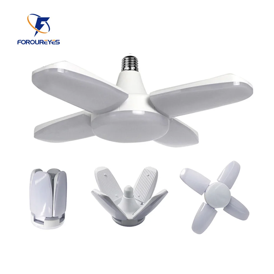 The New 60W Foldable Fan Blade LED Pendant Lights No Flicker B22 E27 LED Bulb 220V 360 Degrees Angle Adjustable Ceiling Lamp