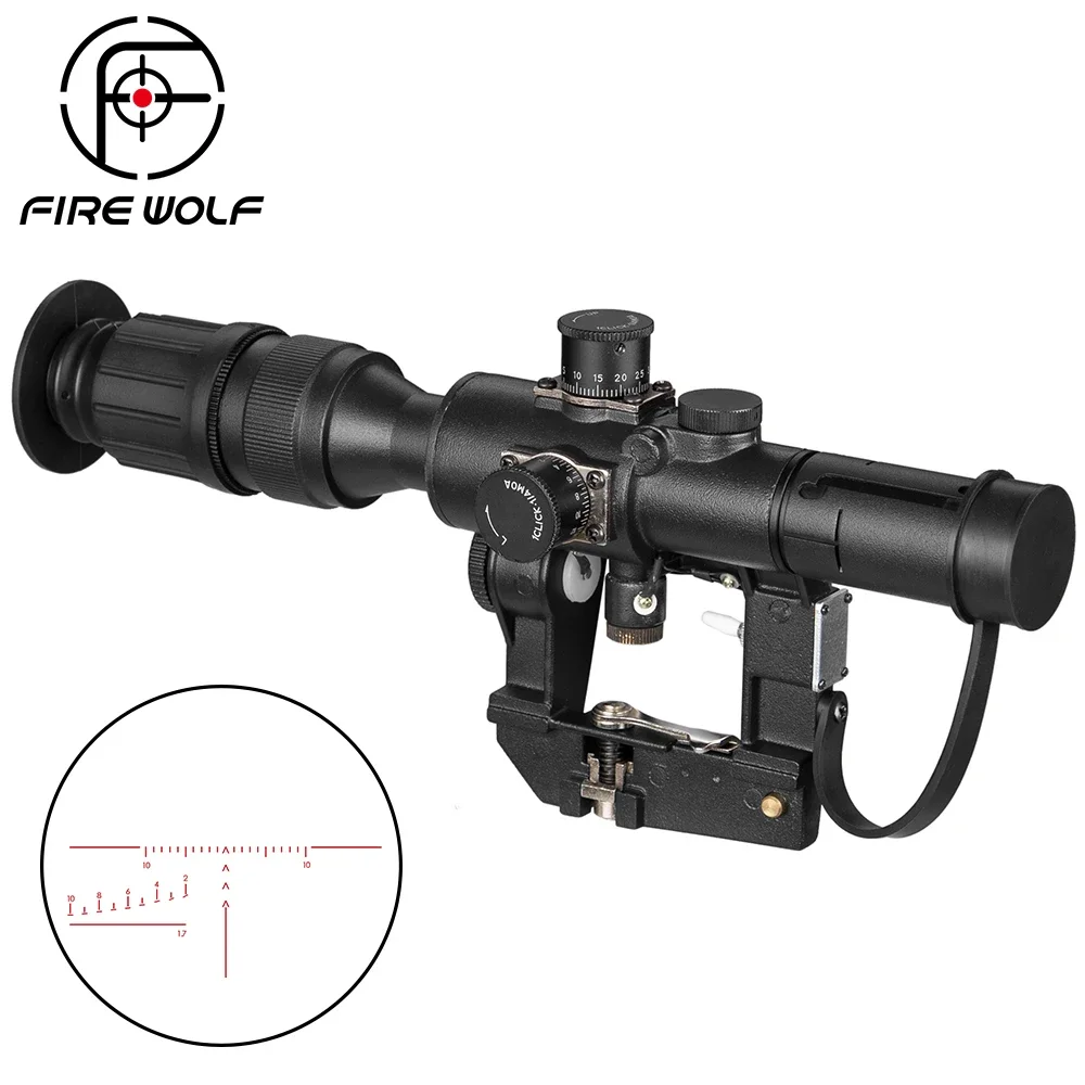 Tactical Svd Dragunov 4x26 Red Illuminated Scope For Hunting Rifle Scope Shooting Ak Red Dot Hunting Optics Laser red dot sight rifle scope