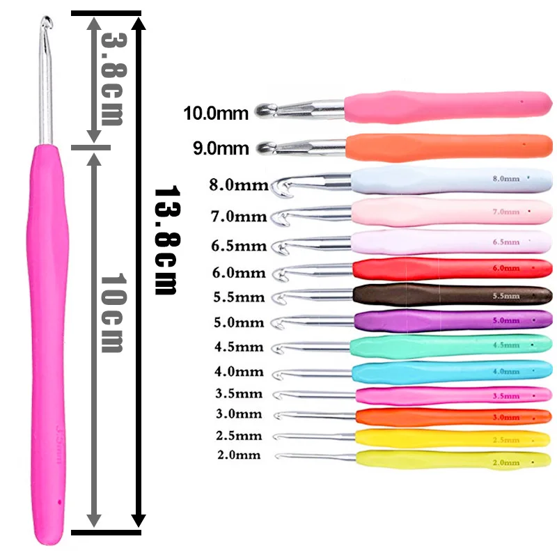 Crochet Hooks Ergonomic Crochet Hooks Extra Long Needles Knitting & Supplies for Beginners Comfortable crochet hooks