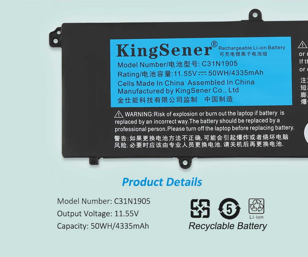 KingSener C31N1905 Bateria Do Portátil para ASUS