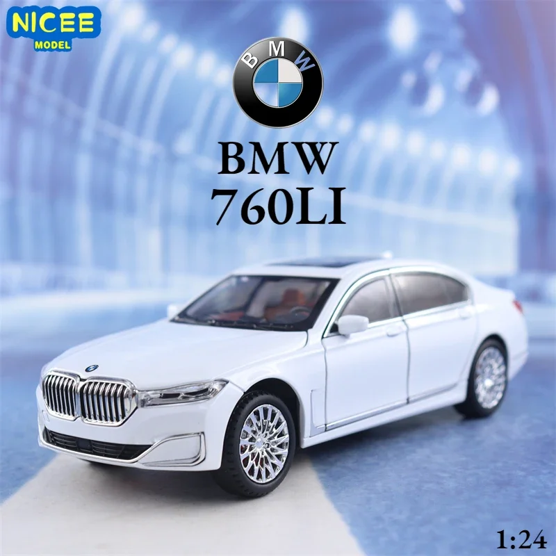 1:24 BMW 760LI High Simulation Diecast Metal Alloy Model car Sound Light Pull Back Collection Kids Toy Gifts A616