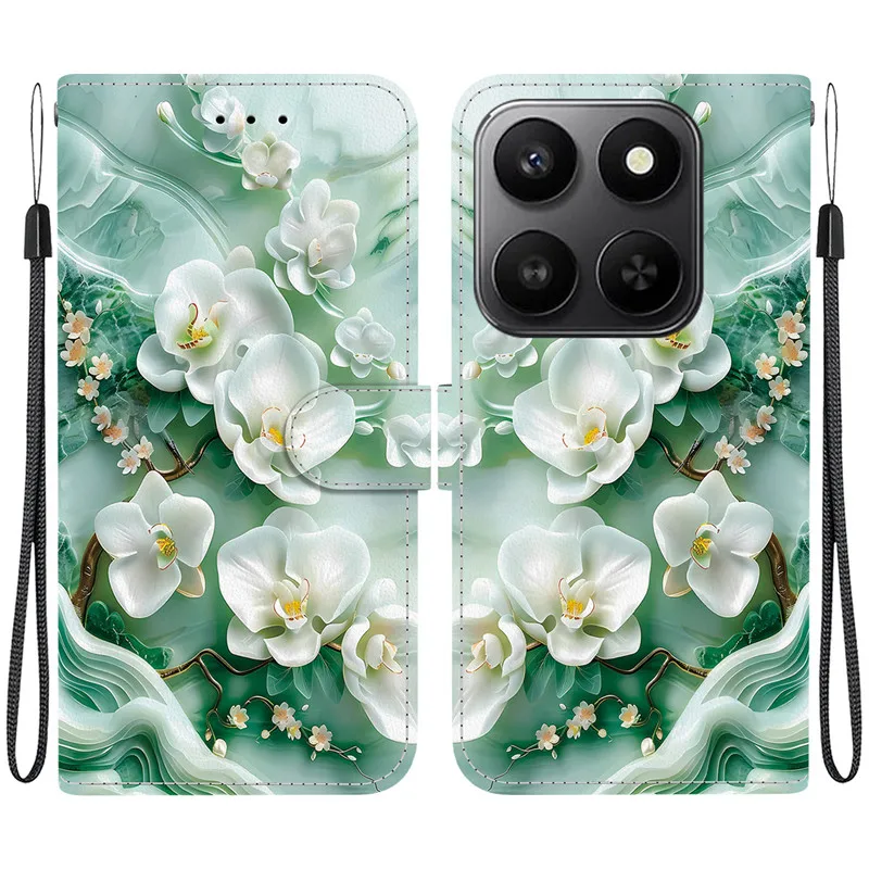 Leather Flip Wallet Case with Magnetic Stand and Cute 3D Design