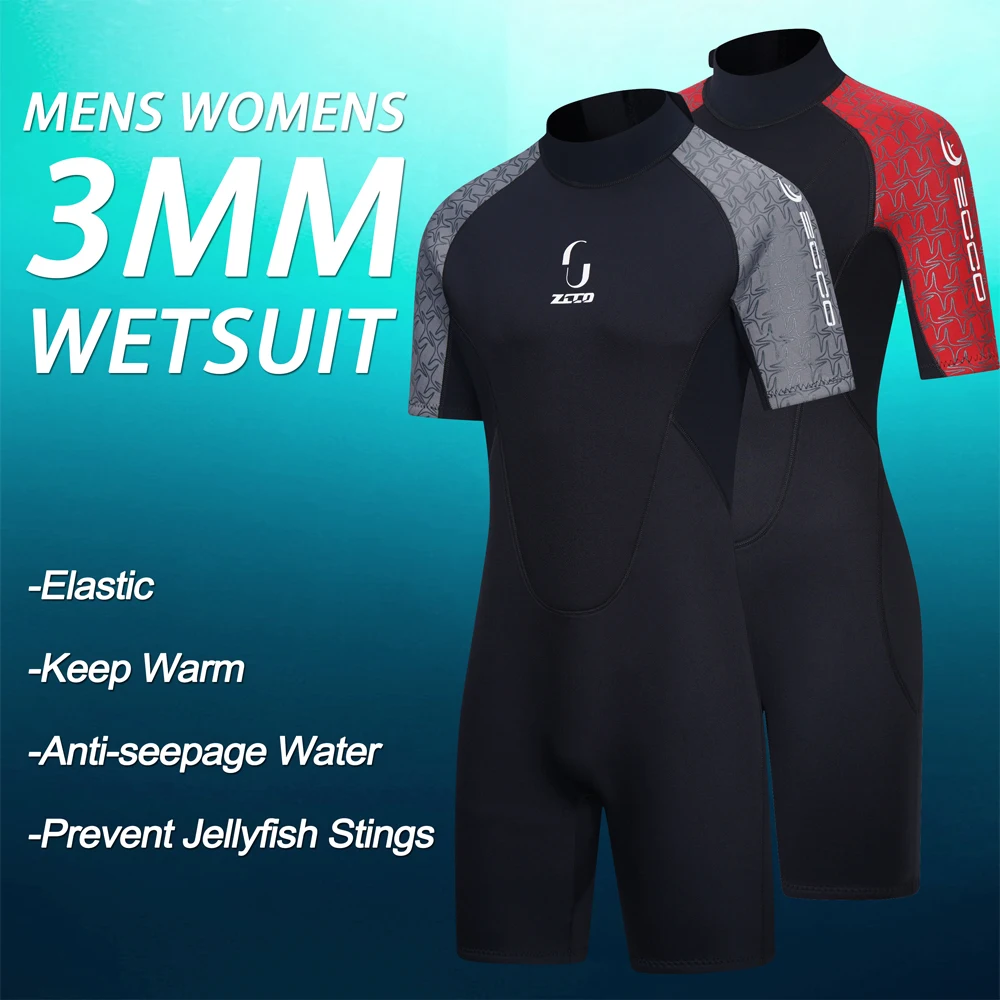 3MM Neoprene Short Sleeve Wetsuit Men Women Surf Scuba Diving Suit Equipment Underwater Spearfishing Kitesurf Equipment Swimwear