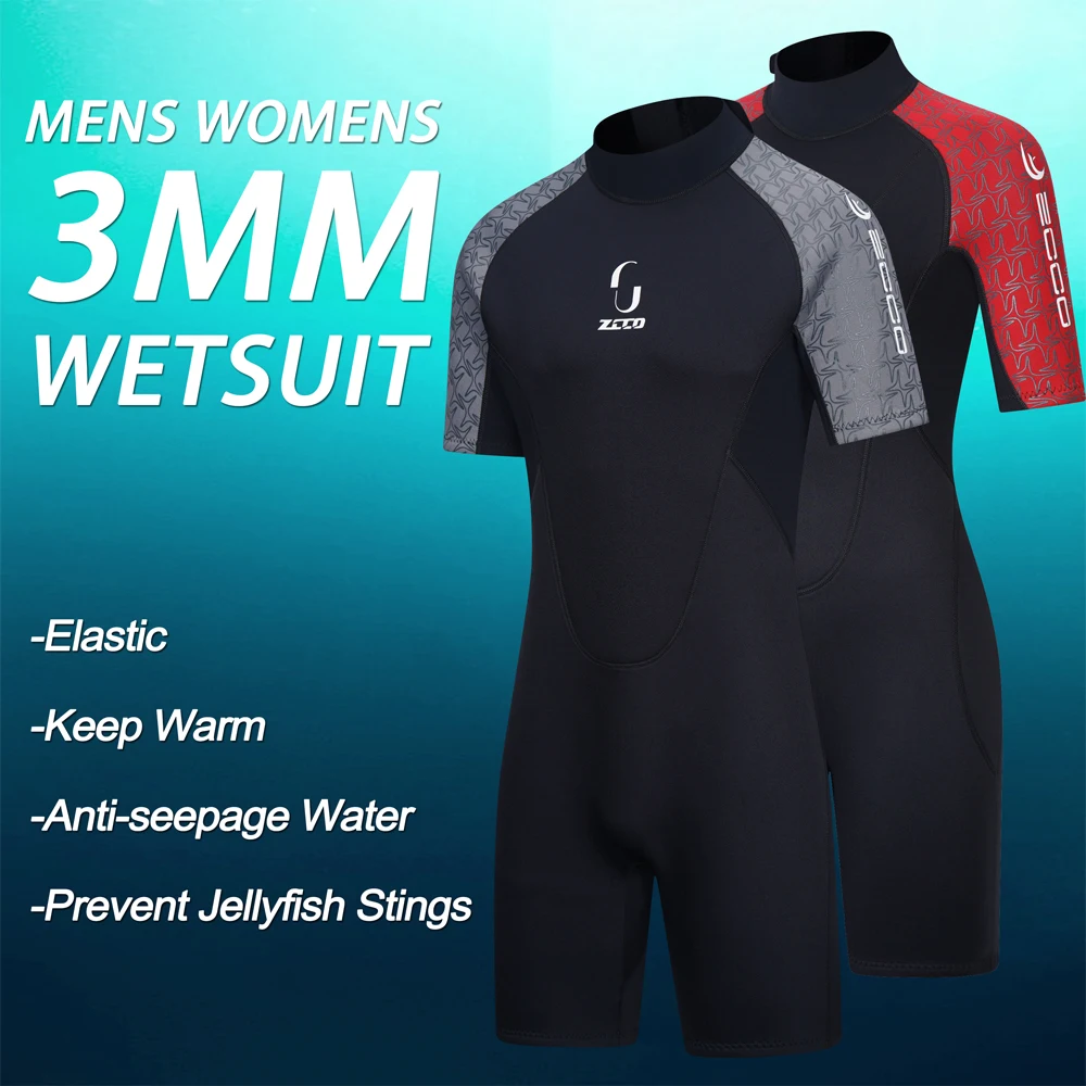 3MM Neoprene Short Sleeve Wetsuit Men Women Surf Scuba Diving Suit Equipment Underwater Spearfishing Kitesurf Equipment Swimwear speedboat motorboat external gasoline engine powered underwater propulsion 2 2kw2 stroke 3p short axis