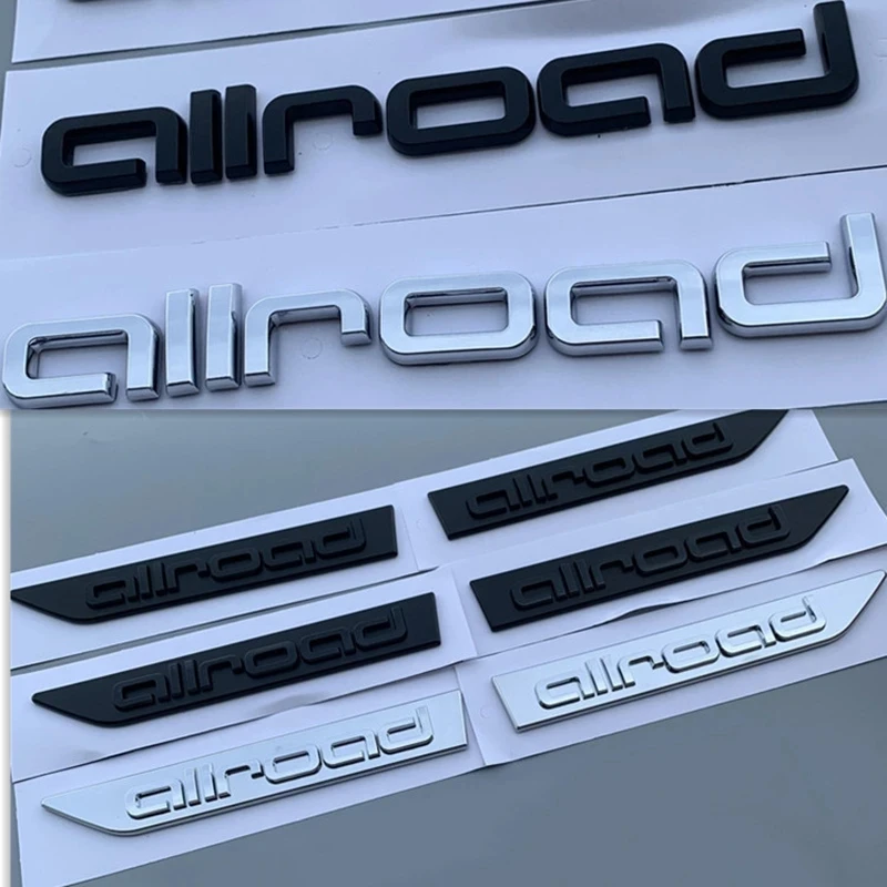 3D Abs Logo Allroad Letters Car Fender Emblem Trunk Badge Per Audi Allroad B8 B9 C5 C6 C7 A4 A6 Allroad Sticker Accessori