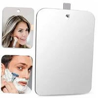 Acrylic Anti fog Mirror With Wall Suction Shower Mirror For Man Shaving Women Makeup Portable Travel Bathroom Accessories 1