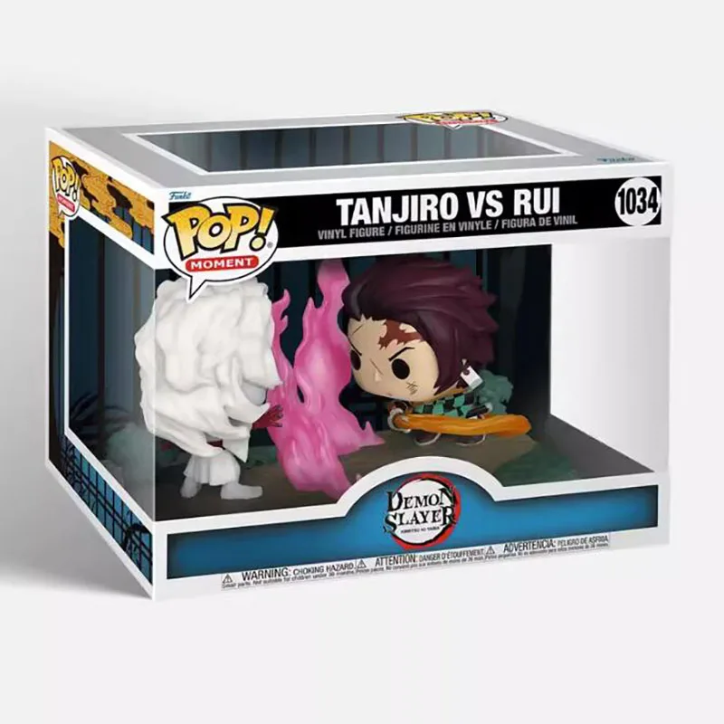 Funko Pop Animation Demon Slayer Tanjiro Vs Rui #1034 Vinyl Figure Dolls Action Figure Toys Bambole Da Collezione Regali