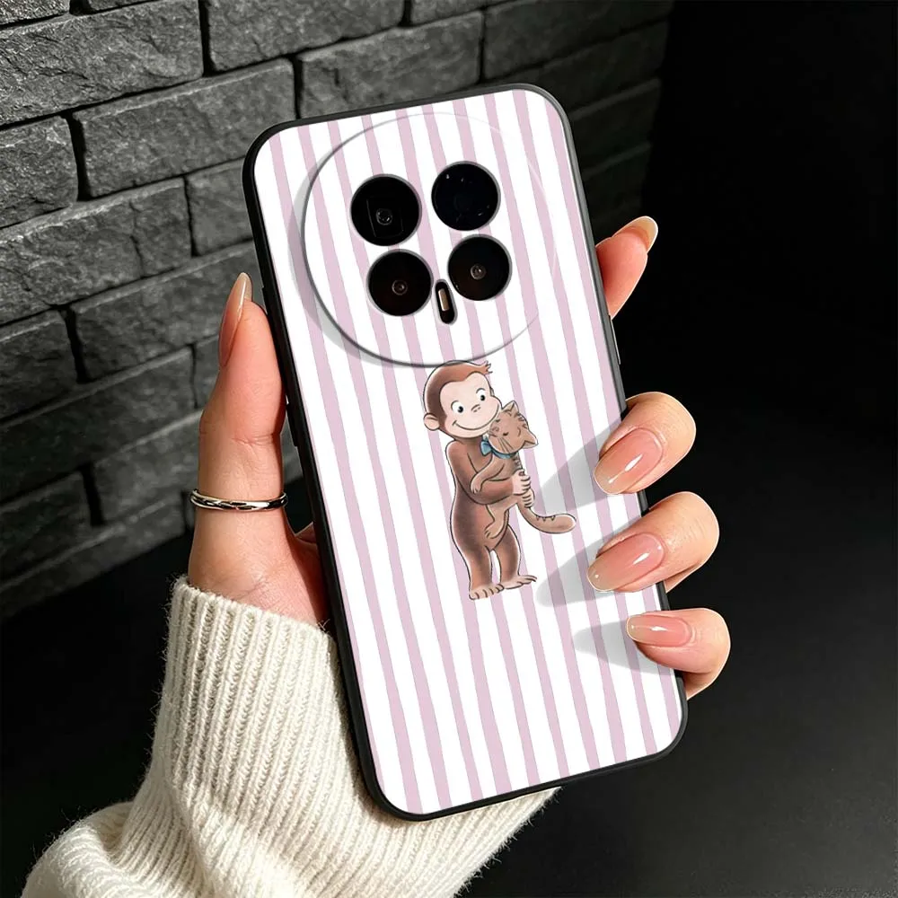 Orange Striped Minimalist Black Soft Cover Phone Case