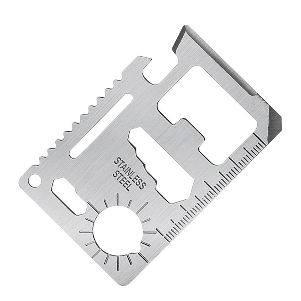 Outdoor Pocket Tool Outdoor Multifunction Pocket Tools Camping Hiking Hunting EDC Survival Tool Stainless Steel Knife Opener Lifesaving Card