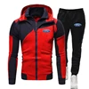 Men Fashion leisure Spring Autumn Matching Ford Logo Hoodie Tracksuit Hooded + Pants pair double Zipper Two-piece Suits 2