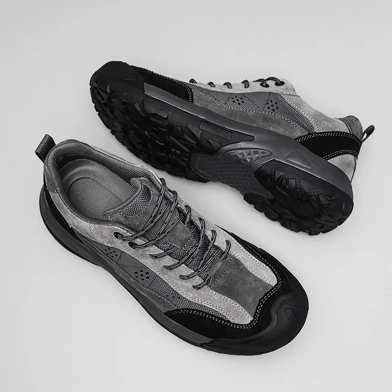Golden Sapling 2025 Men's Casual Shoes Spring Summer Outdoor Hiking Sneakers Retro Splicing Leather Mesh Climbing Footwear Male 2