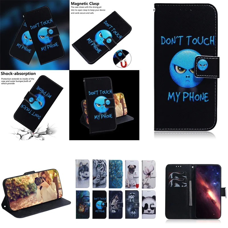 Elegant Painted Flip Leather Magnetic Phone Cover with Artistic Design