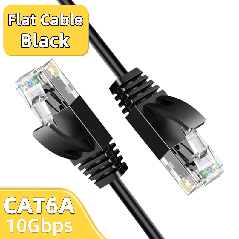 كابل إيثرنت Cat6A فائق النحافة كابل إيثرنت LAN 10...