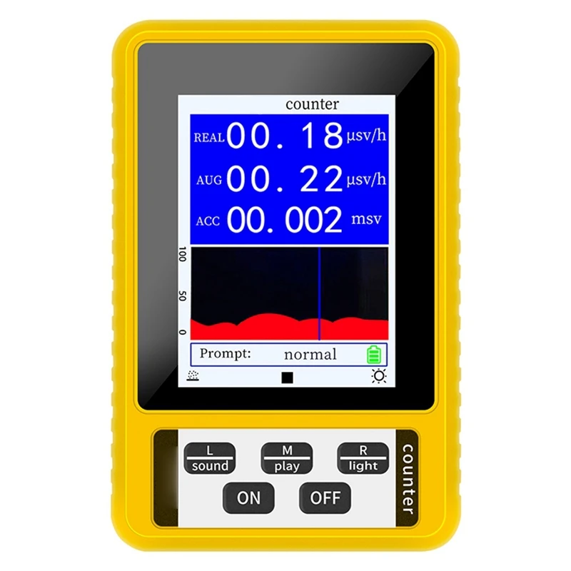 Nuclear Radiation Detector With LCD Display Screen Dosimeter Detectors Beta Gamma X-Ray Tester Portable