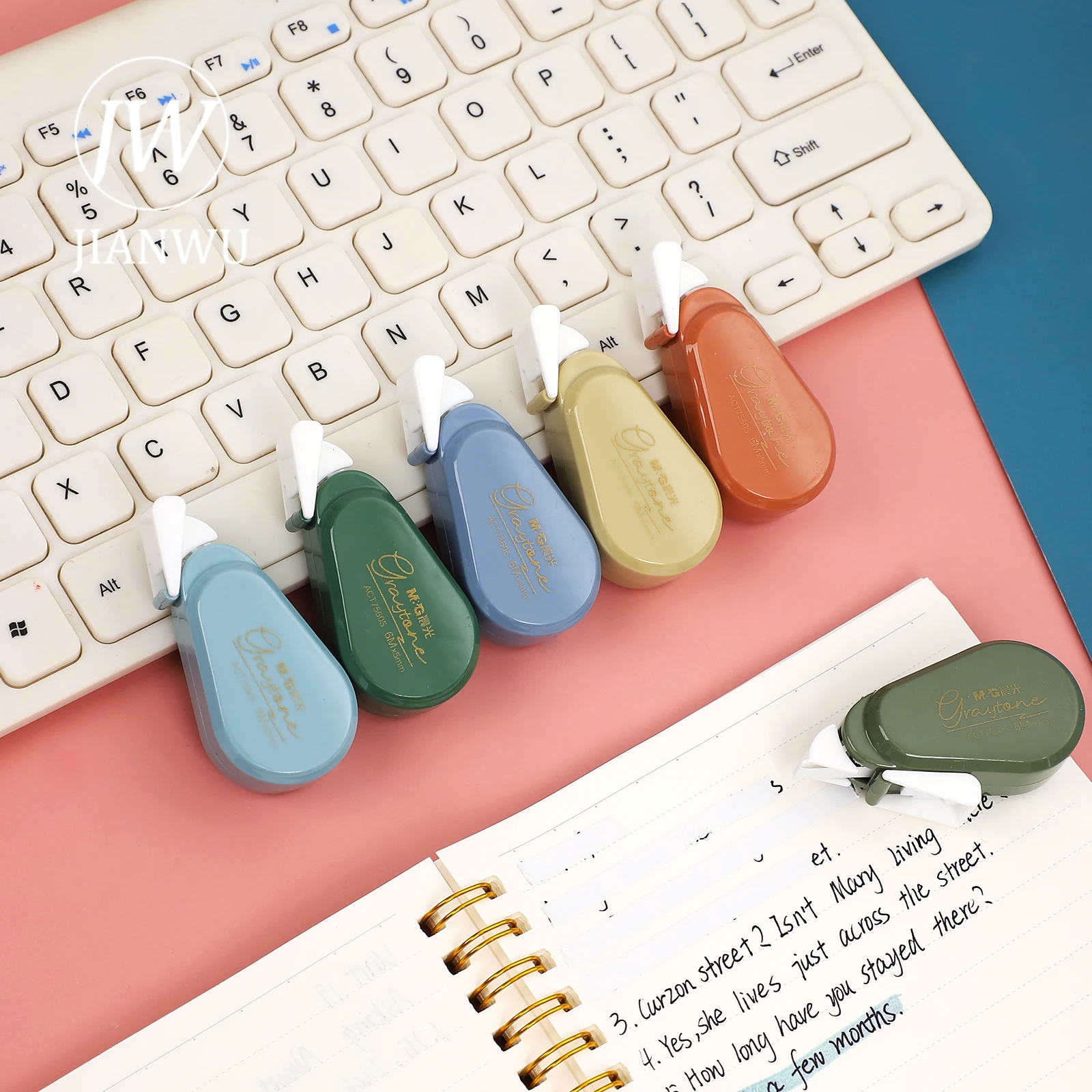 JIANWU 6 Pcs/Set Cute Mini Correction Tape 6m Creative Strong Adhesive Student Altered Kawaii Stationery Supplie | Канцтовары для
