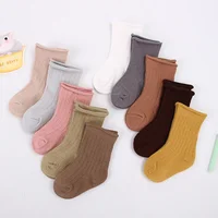 5pairs Baby Cotton Socks Solid Infant Boys Girl Autumn Short Newborn Ribbed Sock Baby Clothing New Year Winter 1