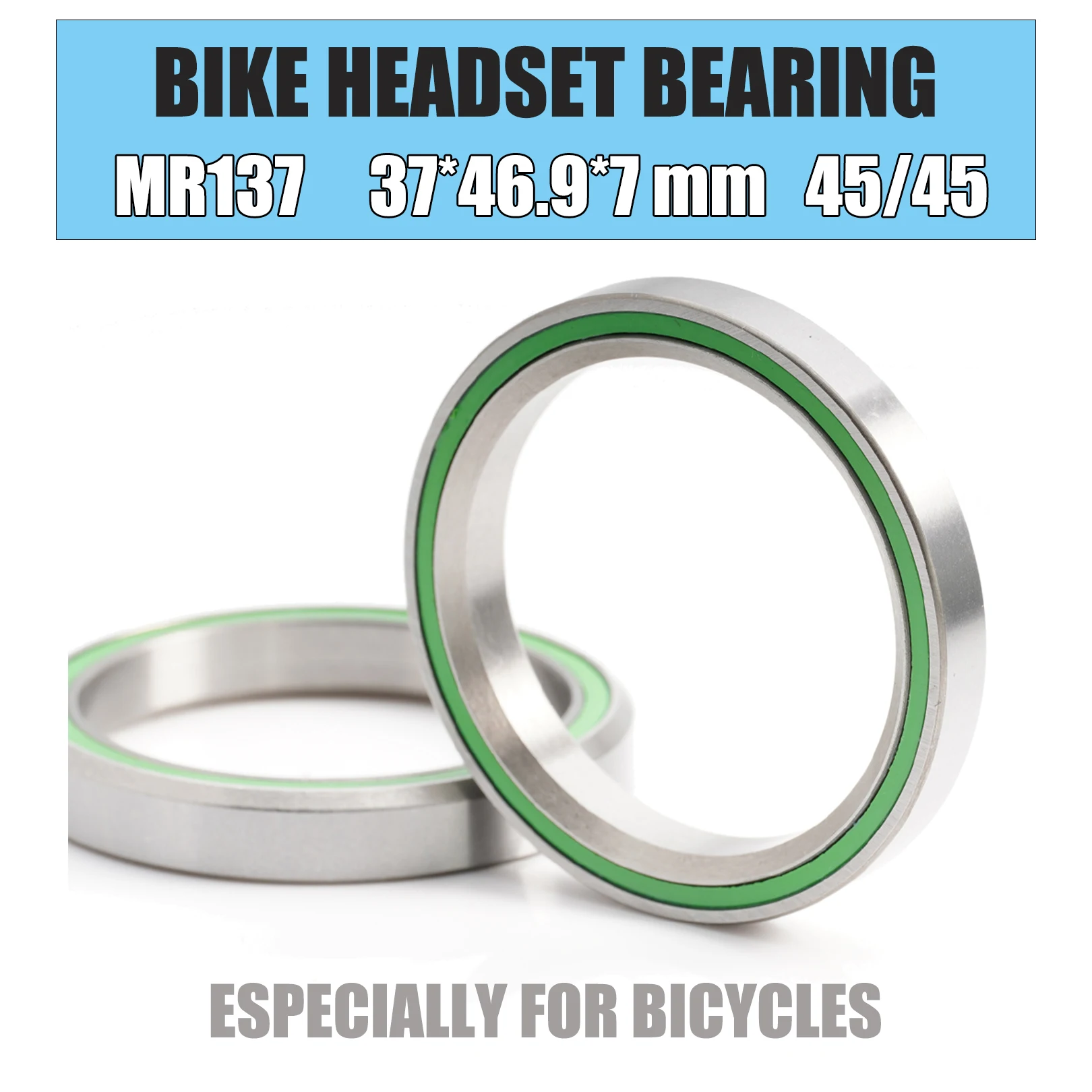 MR137 자전거 헤드셋 베어링, ACB 도로 MTB 각도 접촉 자전거 베어링, 37*46.9*7mm 45/45, 2 개