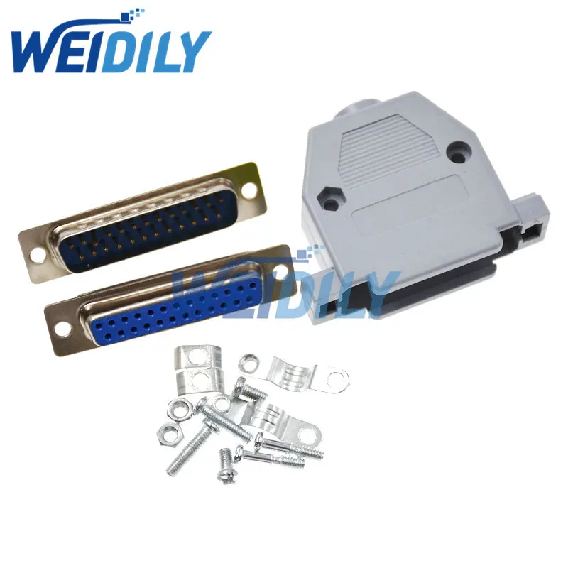 5 Pz 25 Pin D-Sub Db25 Pin Femmina Maschio Connettore Di Saldatura Tipo A Saldare Dr25 Db-25 Dr-25 Guscio Di Plastica
