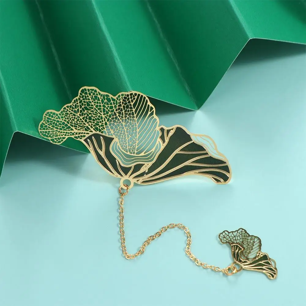 Stationery Pendant Metal Bookmark Roses Lotus Leaf Lotus Leaf Book Mark Dragonfly Rose Bookmark Reading