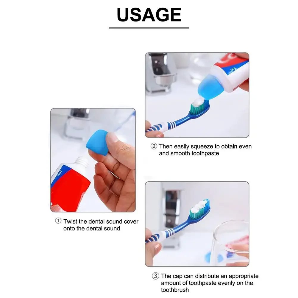 Toothpaste Squeezer Caps Silicone Self Closing Toothpaste Bathroom Dispenser Pump Topper Supplies Toothpaste Squeezer Tube 4